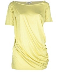 T-shirt à col rond jaune Anne Valerie Hash