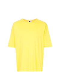 T-shirt à col rond jaune Bassike
