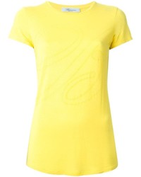 T-shirt à col rond jaune Blumarine