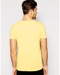 T-shirt à col rond jaune Asos