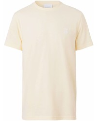 T-shirt à col rond jaune Burberry