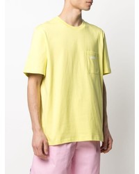 T-shirt à col rond jaune MSGM