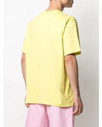 T-shirt à col rond jaune MSGM