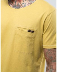 T-shirt à col rond jaune Nudie Jeans
