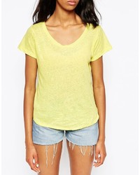 T-shirt à col rond jaune LnA
