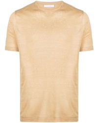 T-shirt à col rond jaune Cruciani