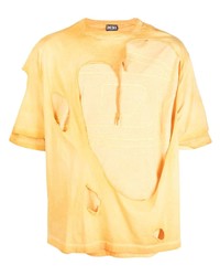 T-shirt à col rond jaune Diesel