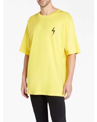 T-shirt à col rond jaune Giuseppe Zanotti