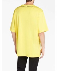 T-shirt à col rond jaune Giuseppe Zanotti
