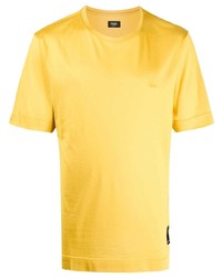 T-shirt à col rond jaune Fendi