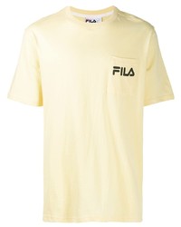 T-shirt à col rond jaune Fila