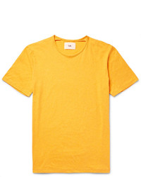 T-shirt à col rond jaune Folk