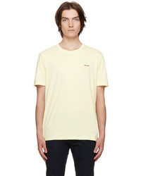 T-shirt à col rond jaune Hugo