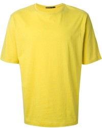 T-shirt à col rond jaune Issey Miyake