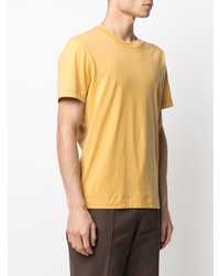 T-shirt à col rond jaune Brunello Cucinelli