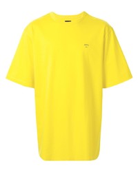 T-shirt à col rond jaune Juun.J