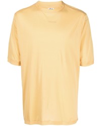 T-shirt à col rond jaune Kiton