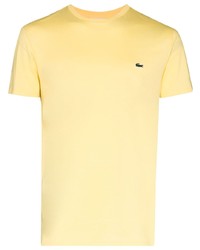 T-shirt à col rond jaune Lacoste