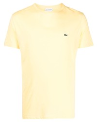 T-shirt à col rond jaune Lacoste