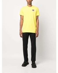 T-shirt à col rond jaune Moncler