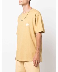 T-shirt à col rond jaune Stussy