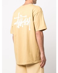 T-shirt à col rond jaune Stussy