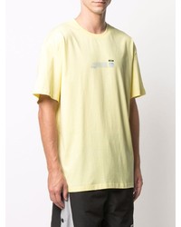 T-shirt à col rond jaune MSGM