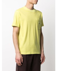 T-shirt à col rond jaune Stone Island