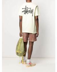 T-shirt à col rond jaune Stussy