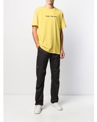 T-shirt à col rond jaune Tommy Jeans