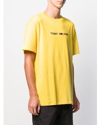 T-shirt à col rond jaune Tommy Jeans