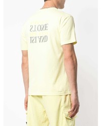 T-shirt à col rond jaune Stone Island