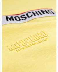 T-shirt à col rond jaune Moschino