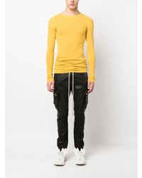 T-shirt à col rond jaune Rick Owens