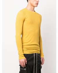 T-shirt à col rond jaune Rick Owens