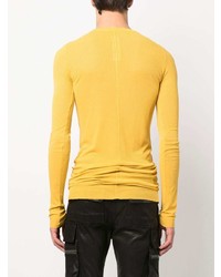 T-shirt à col rond jaune Rick Owens