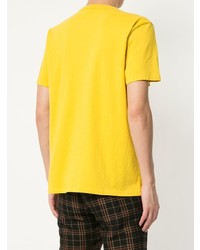 T-shirt à col rond jaune MAISON KITSUNÉ