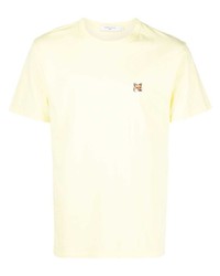T-shirt à col rond jaune MAISON KITSUNÉ