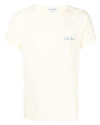 T-shirt à col rond jaune Maison Labiche