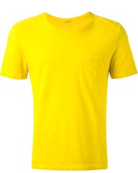 T-shirt à col rond jaune Massimo Alba
