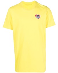 T-shirt à col rond jaune Moncler