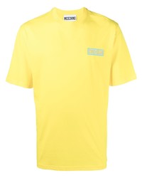 T-shirt à col rond jaune Moschino