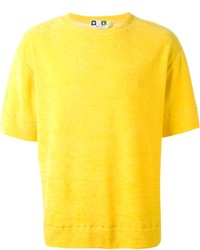 T-shirt à col rond jaune MSGM