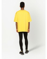 T-shirt à col rond jaune Dolce & Gabbana