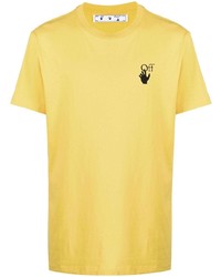 T-shirt à col rond jaune Off-White