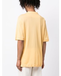 T-shirt à col rond jaune Kiton