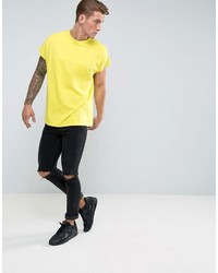 T-shirt à col rond jaune Asos