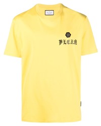 T-shirt à col rond jaune Philipp Plein