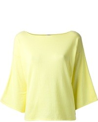 T-shirt à col rond jaune Pinko