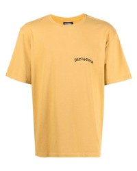 T-shirt à col rond jaune Pleasures